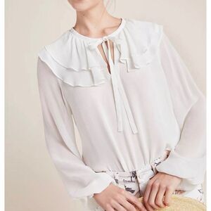 Anthropologie ATSU Layered Boho Tie Front Blouse Size M NWT